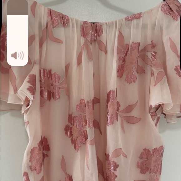 Rebecca Taylor Floral Off-Shoulder Pink Top. Size Medium. - Picture 4 of 9